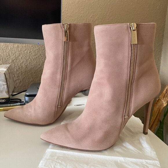 Michael Kors Suede High Heeled Boots - Pink - Picture 1 of 5